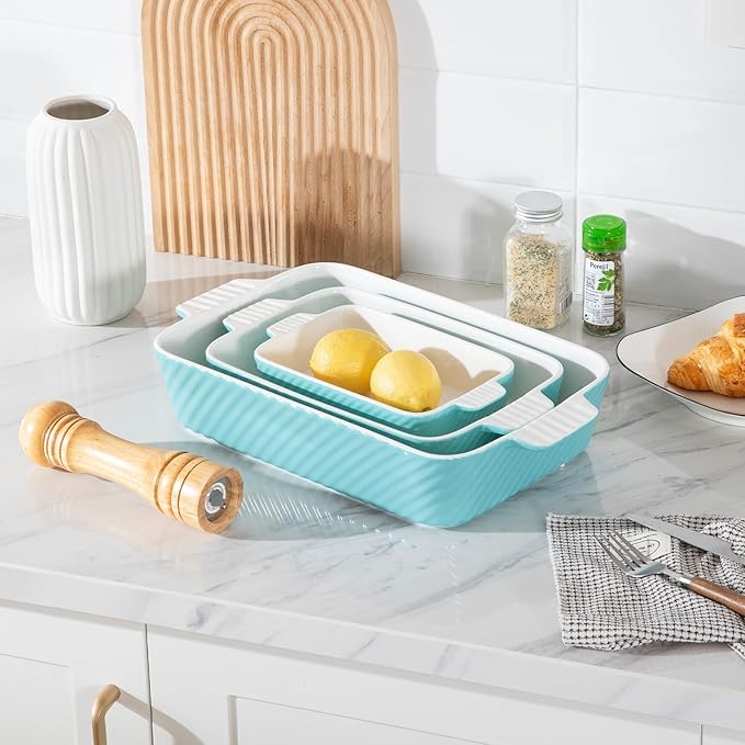 Sweejar Ceramic Baking Dish Set, Cake Baking Dish - Image 4