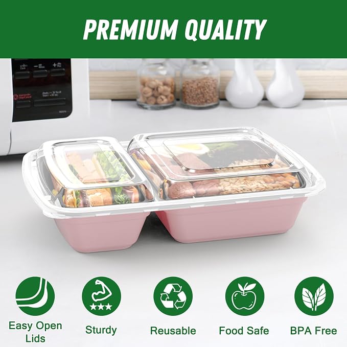 Dealusy 50 Pack 28 oz Meal Prep Containers Reusable - Image 3