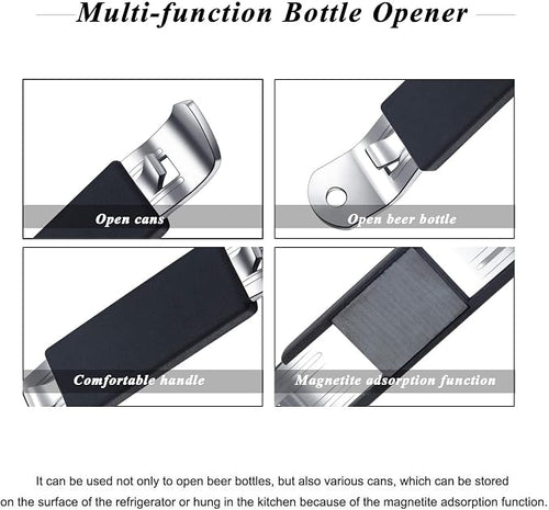 3 Pieces Magnetic Bottle Openers Can Opener Classic Beer Opener Stainless Steel - Image 2