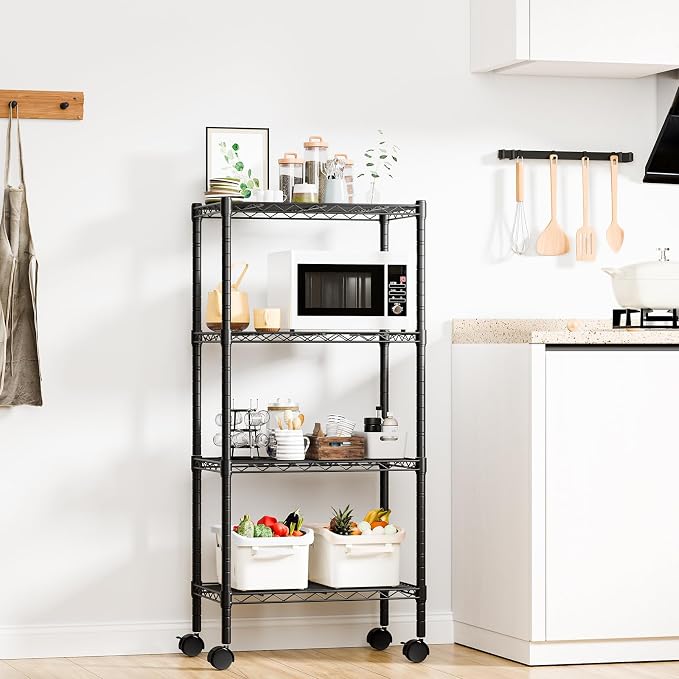 DUMOS 4-Tier Metal Wire Storage Shelves, Adjustable Standing Storage Rack Shelf - Image 2