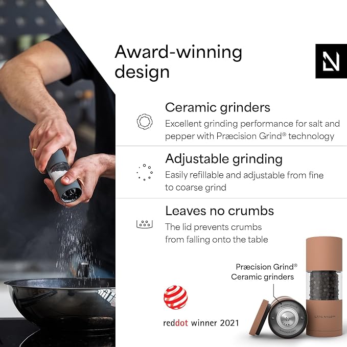 LARS NYSØM Salt and Pepper Grinder Set, Manual Salt and Pepper Mills - Image 2