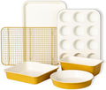CAROTE 6-Piece Ceramic Baking Pans Set, Aluminized Steel Bakeware Sets by CAROTE