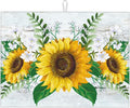 Sunflowers Dish Drying Mat XL Microfiber Kitchen Drying Mat Large Green Dish by Eugzak