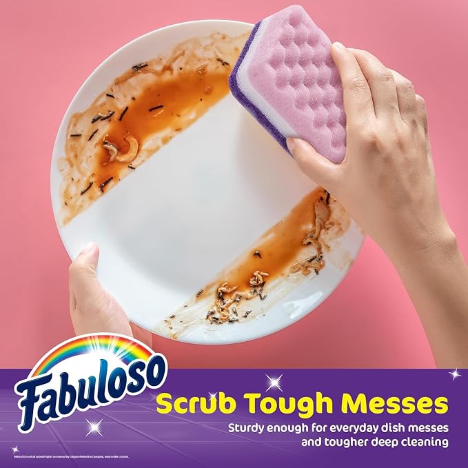 Fabuloso Scratch-Free Kitchen Dish Sponges, Counters and Sinks, Tough on Messes - Image 3