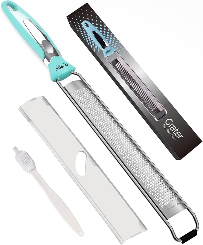 Ourokhome Kitchen Lemon Zester, Stainless Steel Hand Held Parmesan Cheese Grater by Ourokhome