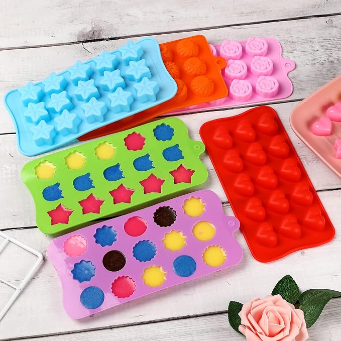 FIRETREESILVERFLOWER Flower Shape Chocolate Candy Molds Set, The stars - Image 4