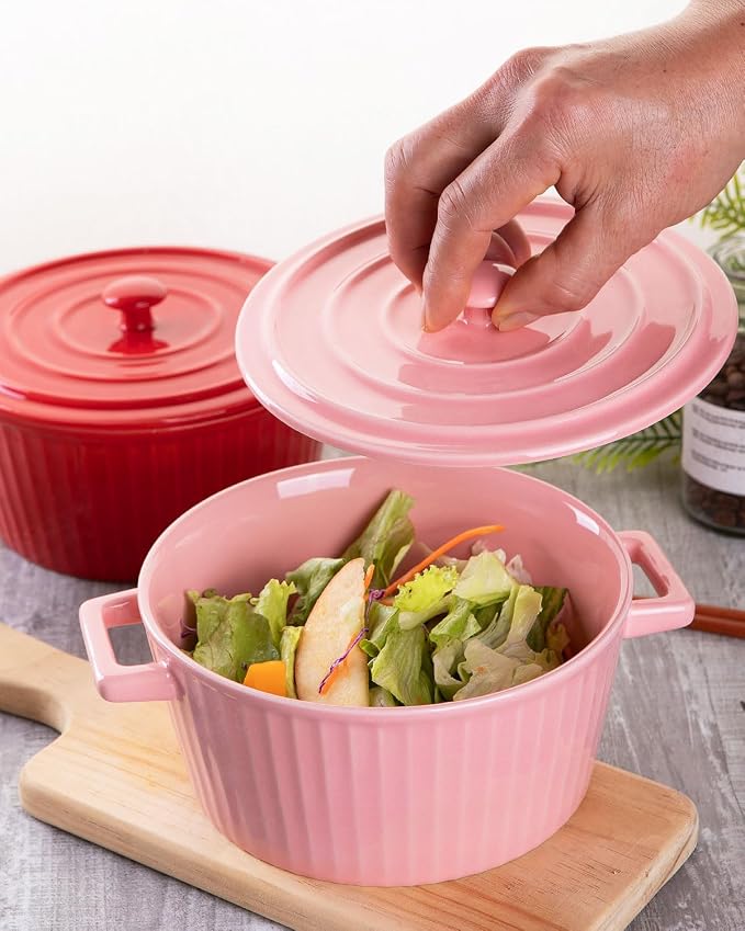 WHJY Pink Ceramic Casserole Dish - Image 7