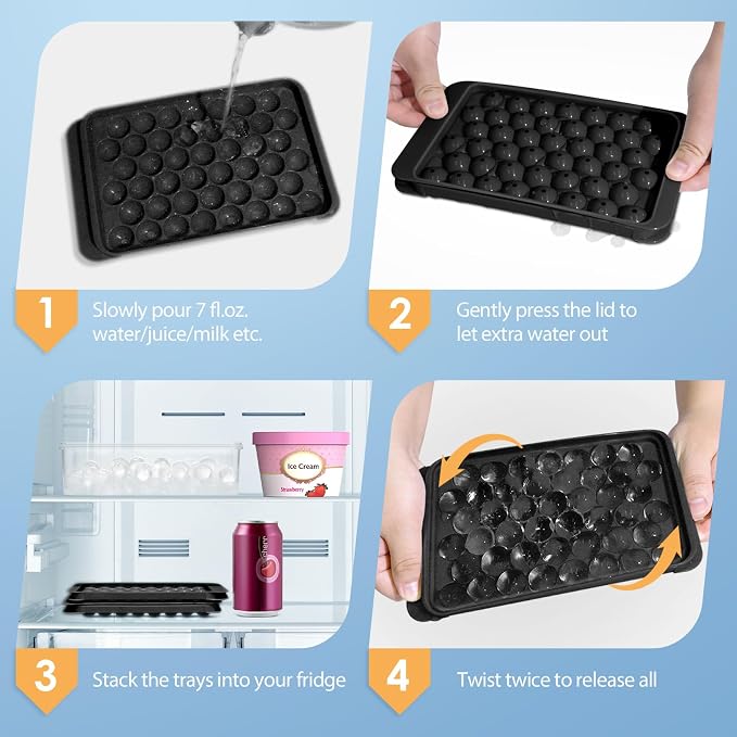 WIBIMEN Ice Cube Tray with Lid and Bin - Image 4
