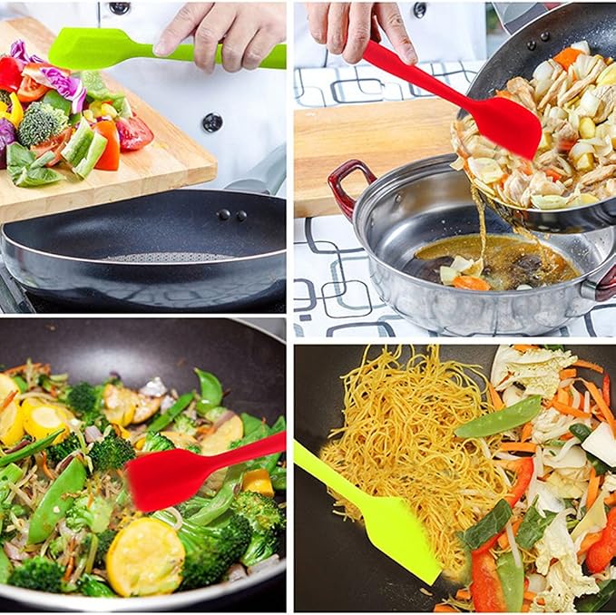 Silicone Spatulas, 8.5 inch Small Rubber Spatula Seamless One Piece Design Heat - Image 4