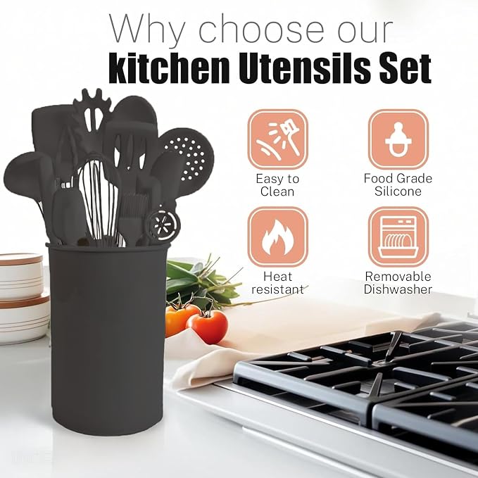 Silicone Kitchen Cooking Utensils Set - Image 5