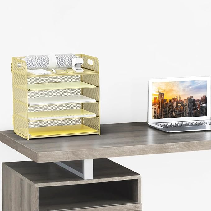 Sinboun Letter Tray Paper Organizer 5-Tier Desk Organizer File Organizer Paper - Image 3