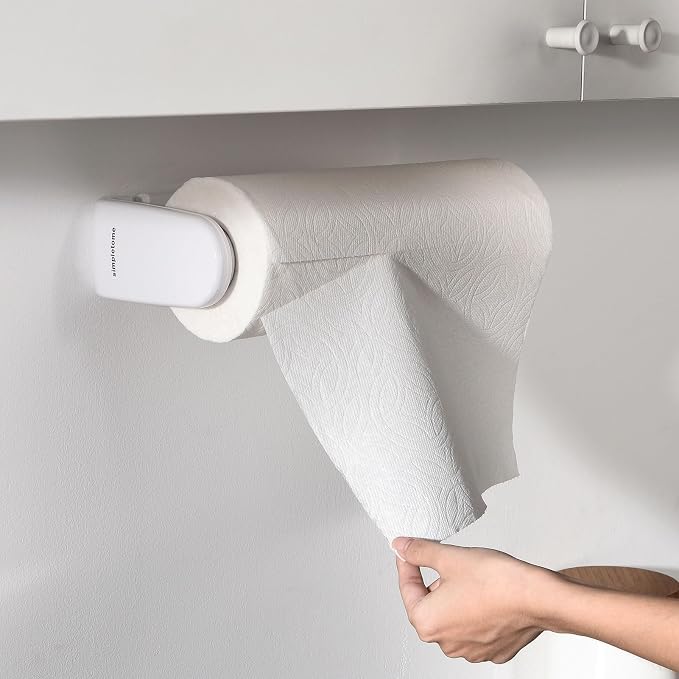 simpletome Paper Towel Holder ONE Hand Tear Adaptive Tension Arm Adjustable - Image 7