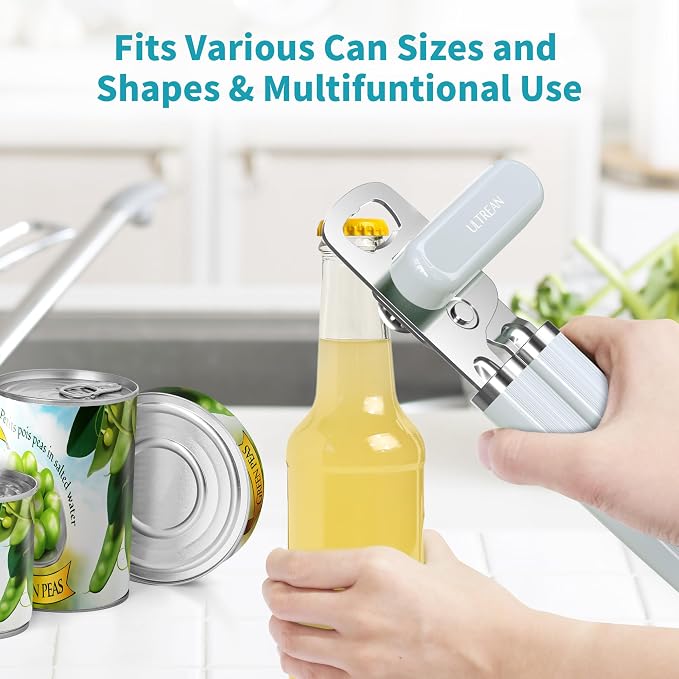 Ultrean Manual Can Opener Bottle Opener, Heavy Duty Stainless Steel Smooth Edge - Image 6