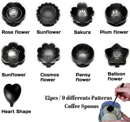 12 Pcs Flower Coffee Tea Spoons Set - Image 2