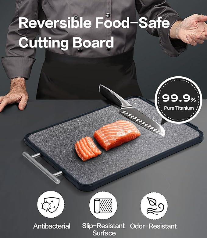 Titanium Cutting Board for Kitchen- Double Sided Cutting Board - Image 5