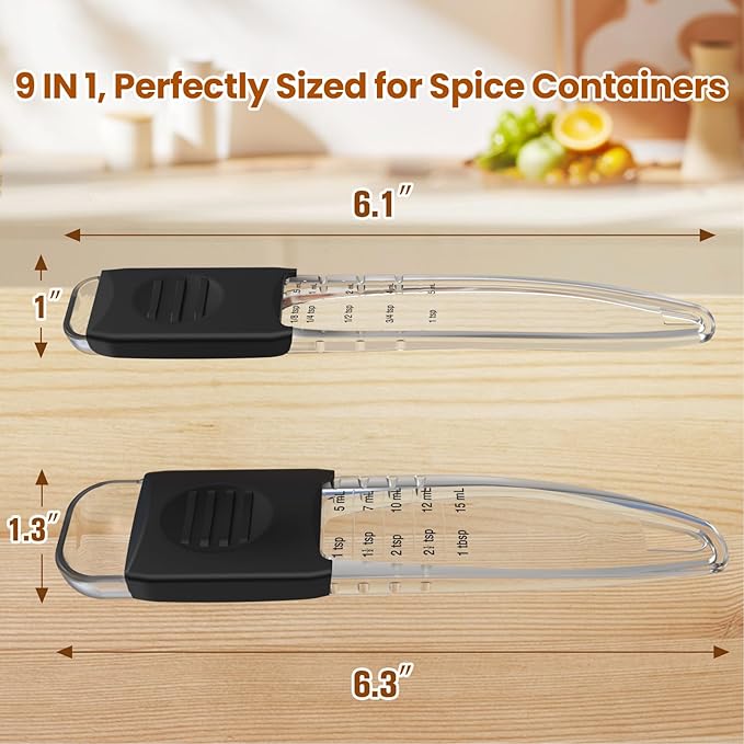 Professional Adjustable Measuring Spoons Set of 2#2258, Fits in Spice Jars - Image 3