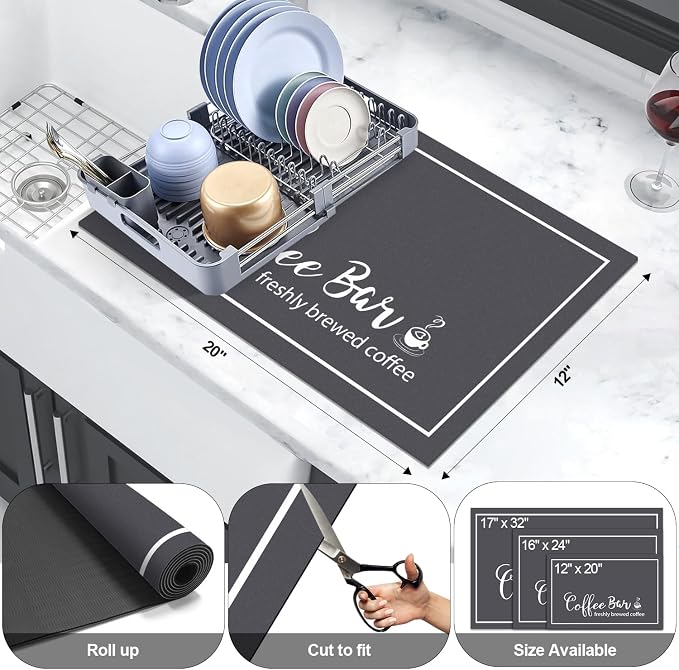 Findosom Dish Drying Mat, Cuttable Drying Mat - Image 2
