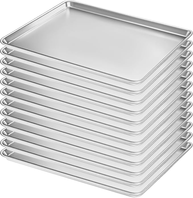 Full Size Commercial Quality Baking Sheet Pan, Bastwe Aluminum Cookie Tray Pan by BASTWE