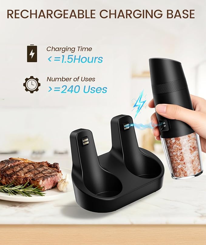 Gravity Electric Salt and Pepper Grinder Set - Image 4