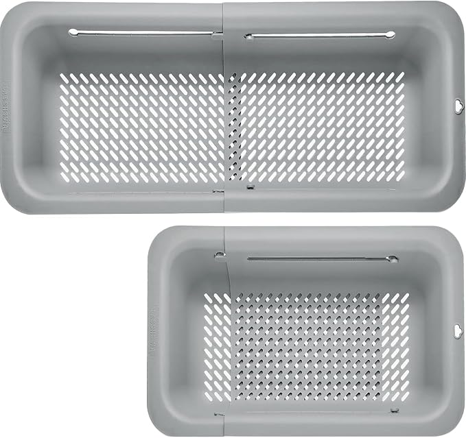 LASSHSWA Collapsible Colander for Kitchen, Over the Sink Strainer Basket for by LASSHSWA