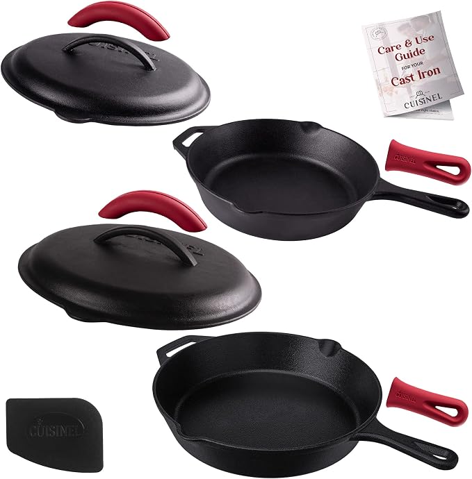 Cast Iron Skillet Set with Lids - Image 8