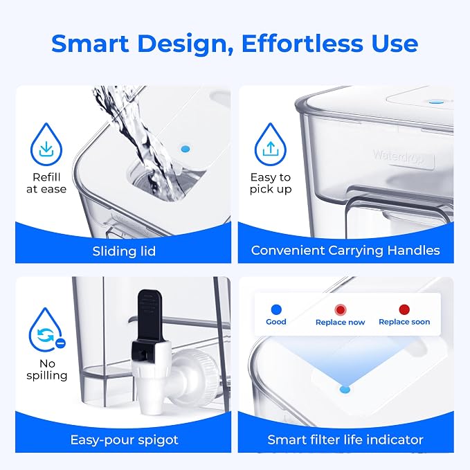 Waterdrop WFD-22W-DF-A Water Filter Dispenser, Alkaline 40-Cup Water Purifier - Image 8