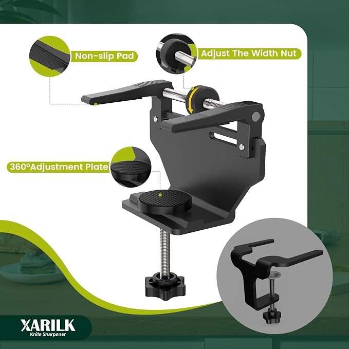 Aluminum Knife Sharpener Securing Clip, Adjustable Width 1.8-4.5", Compatible - Image 7