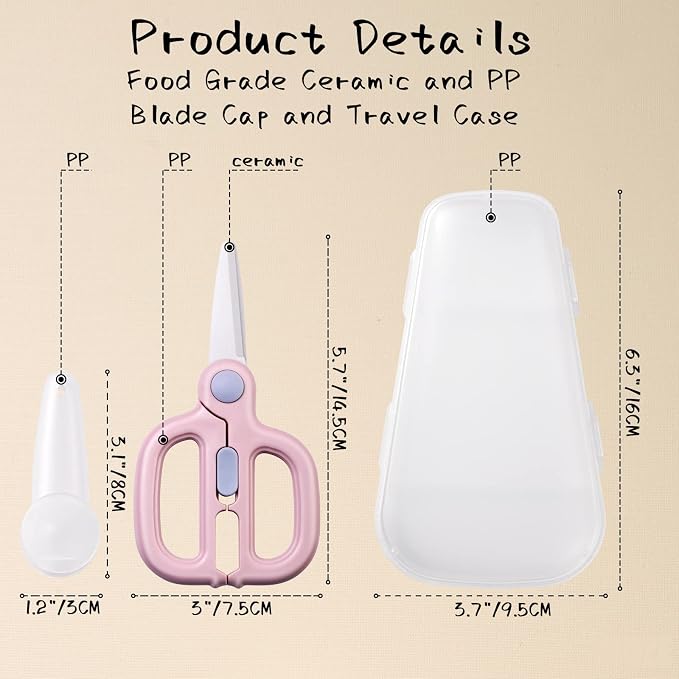 Baby Food Scissors with Travel Case, Ceramic Food Scissors Kids, Toddler - Image 5