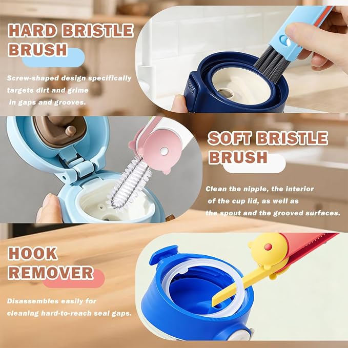 3 in 1 Cup Lid Cleaning Brush, Deep Clean Tool - Image 3
