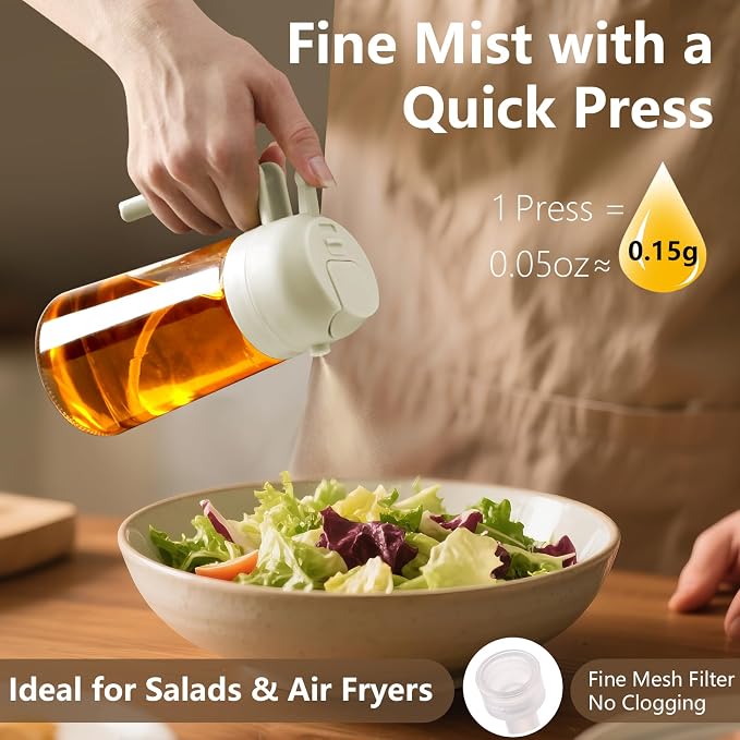 SWEET VIEW 2PCS Oil Sprayer for Cooking, 16oz/470ml Glass Oil Dispenser/Pour - Image 3