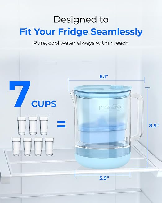 Waterdrop PT-72B-A Glass Alkaline Water Filter Pitcher, Eco-Friendly, Enhances - Image 7