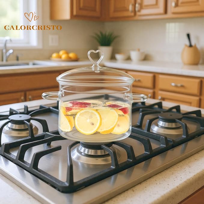 2 L Glass Cooking Pot with Lid, Simmer Pot - Image 2