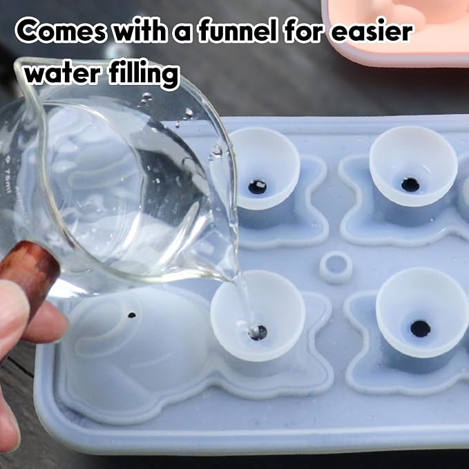 4 Cavities 3D Cat Ice Cube Molds, Cute Cat Shape Ice Mold, Large Ice Cube Tray - Image 4