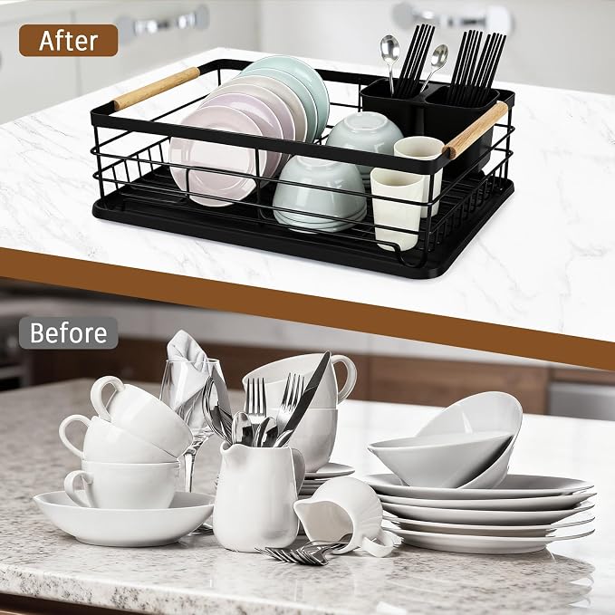 Dish Racks for Kitchen Counter, Thickened Metal Dish Drying Rack - Image 7