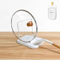 Pot Lid Holder with Spoon Rest for Stove Top and Kitchen Counter, Foldable Pot by Unknown