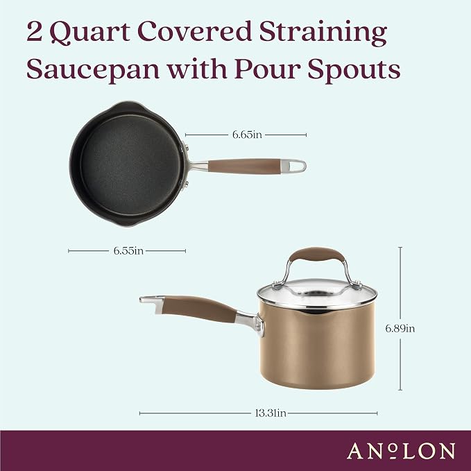 Anolon Advanced Home Hard Anodized Nonstick Sauce Pan/Saucepan - Image 2