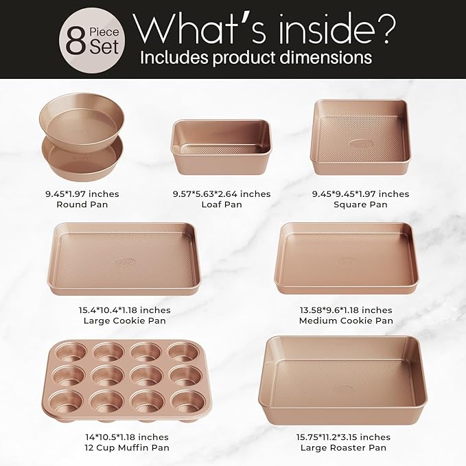 Baking Pans Set 8-Piece Bakeware Sets, Baking Sets - Image 7