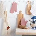 KITCHENAID Ribbed Soft Silicone Oven Mitt 2-Pack Set, Dried Rose by KitchenAid