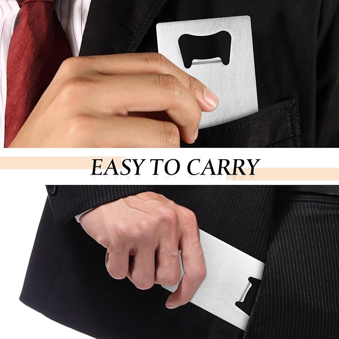 40 Pieces Credit Card Bottle Opener Stainless Steel Poker Wallet Bottle Opener - Image 4