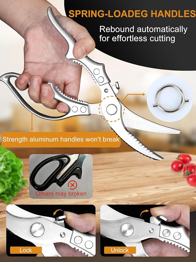 2 Pack Kitchen Shears, Heavy Duty Poultry Shears - Image 4