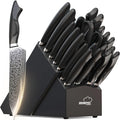 Amorston 22 Pieces Knife Set, Laser Engraved High Carbon Stainless Steel Knife by Amorston