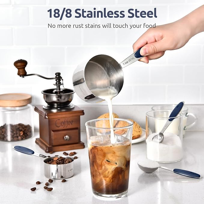 U-Taste Measuring Cups and Spoons: Food Grade 18/8 Stainless Steel Metal - Image 3