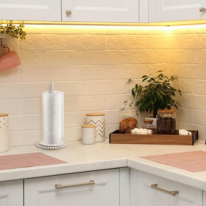 Farmhouse Paper Towel Holder Countertop White Wood Rustic Christmas Paper Towel - Image 7
