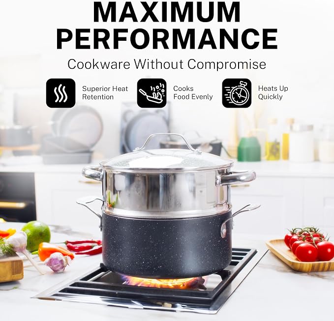 GRANITESTONE 20 Pc Complete Pots and Pans Set Non Stick Cookware Set - Image 4