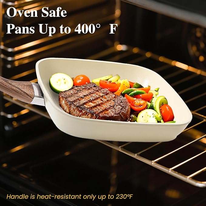 3 Pcs Pots and Pans Set, Nonstick & Non-Toxic Healthy Pots and Pans - Image 3