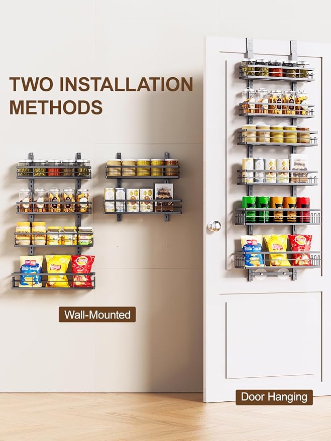 Delamu Over the Door Pantry Organizer, 6 Tier Pantry Door Organizer - Image 4
