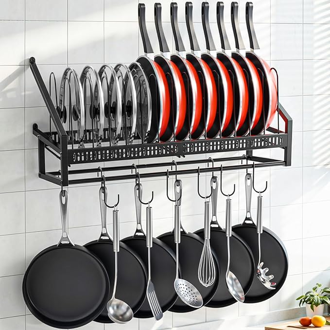Housolution Pan Rack Wall Mounted, 24.8" Vertical Lid Organizer by Housolution