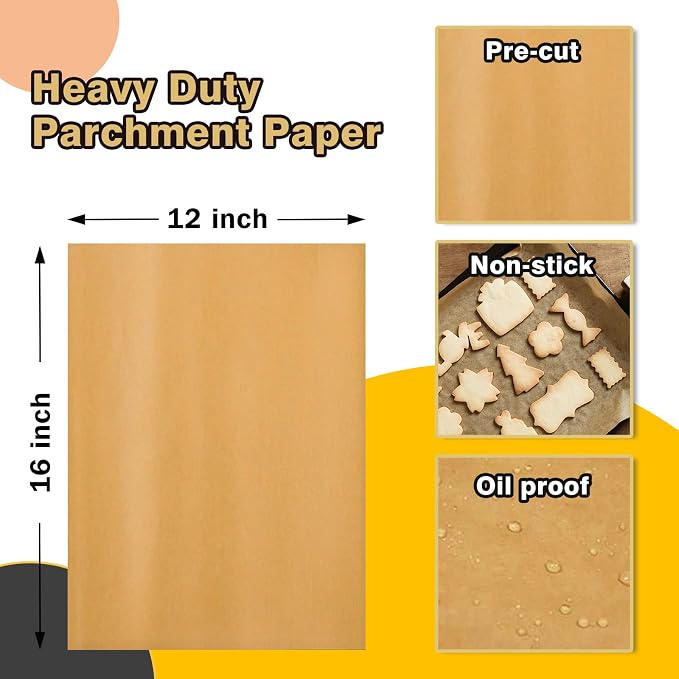 Katbite 12x16 Inch Parchment Paper Sheets, Pre cut Unbleached Baking Paper - Image 3