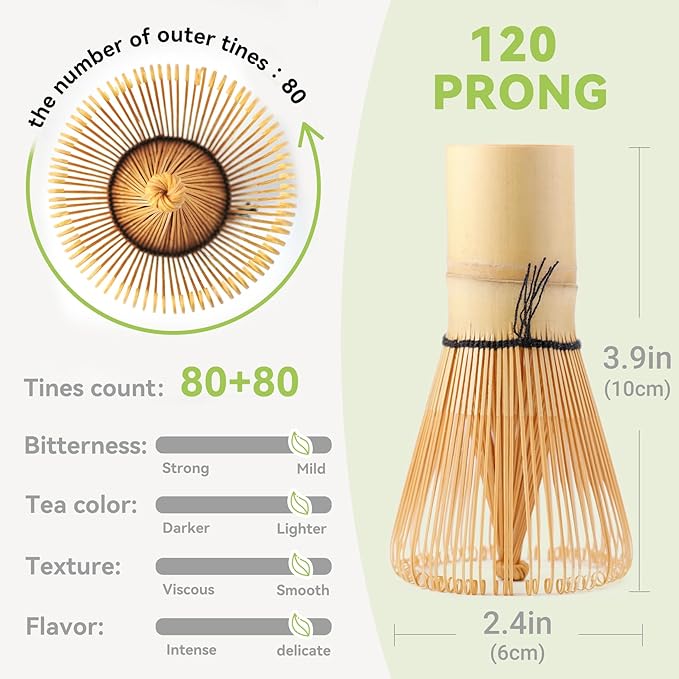 Bamboo Matcha Whisk 80/100/120 Prong, Traditional Japanese Chasen Matcha - Image 4