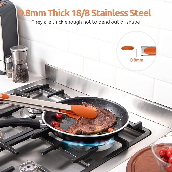 600ºF Heat Resistant Kitchen Tongs: U-Taste 16 inch Extra Long Large Silicone - Image 5
